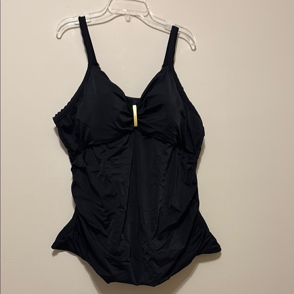 Black Swimsuit with Gold Accent